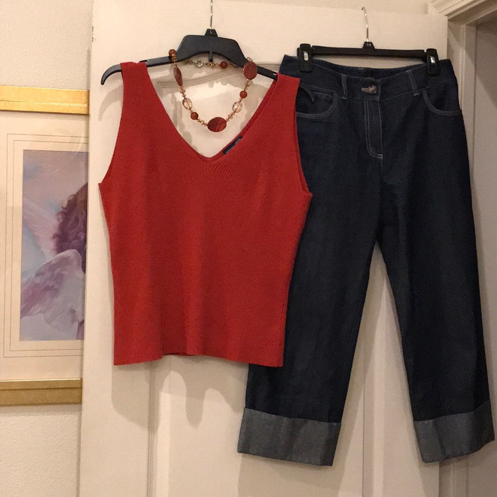 Lovely Burnt Orange Knit Tank Top. Final price unless you bundle 3 items.